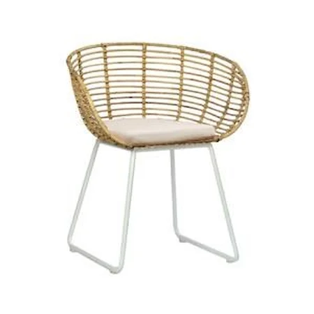 Pablo Dining Chair with White Metal Frame